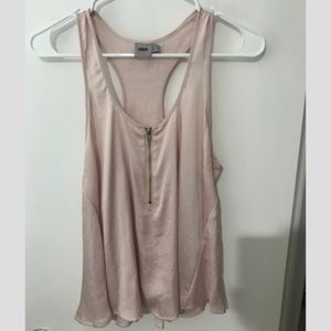 ASOS Satin Pink/Beige Tank Top Zip